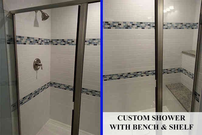 Basement full bath of basement remodel in Downers Grove | Platinum Builders