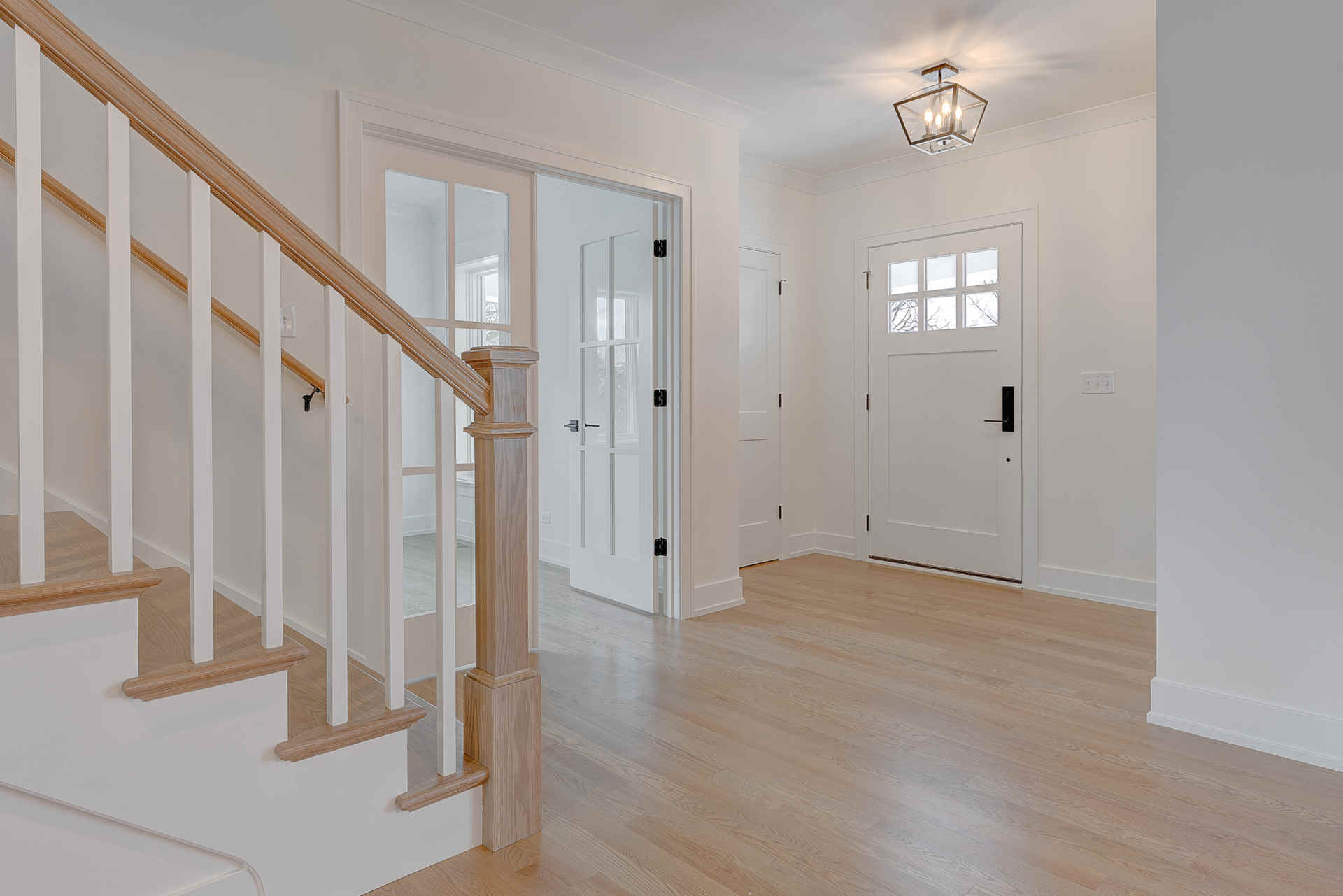 New Construction home in Downers Grove - view of front entry and stairs.