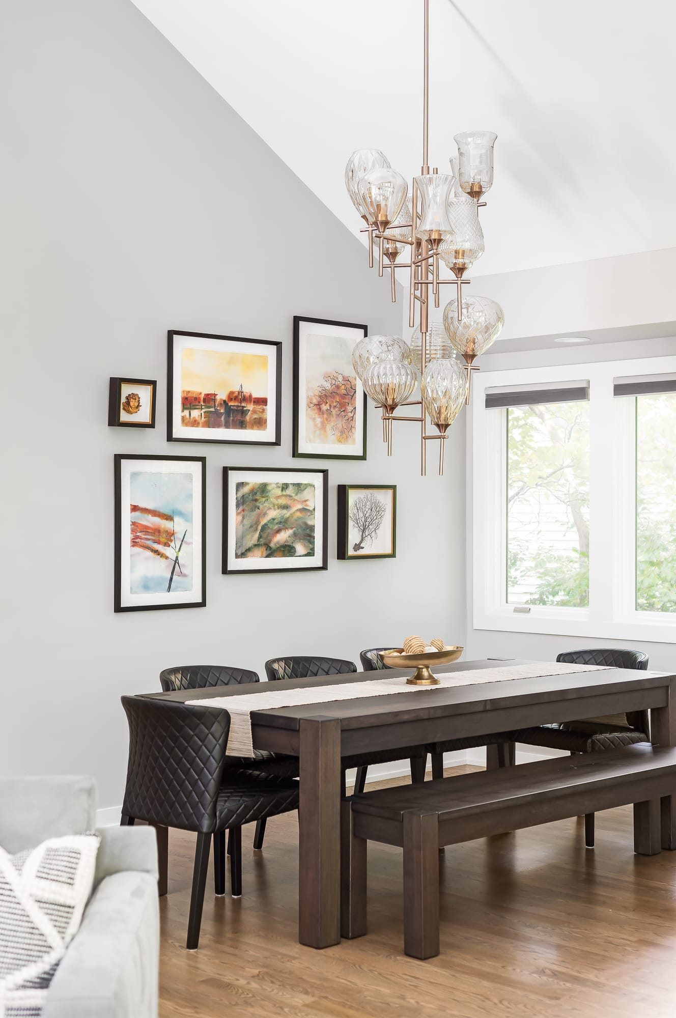 Living Room remodel in Downers Grove - view of dining table.