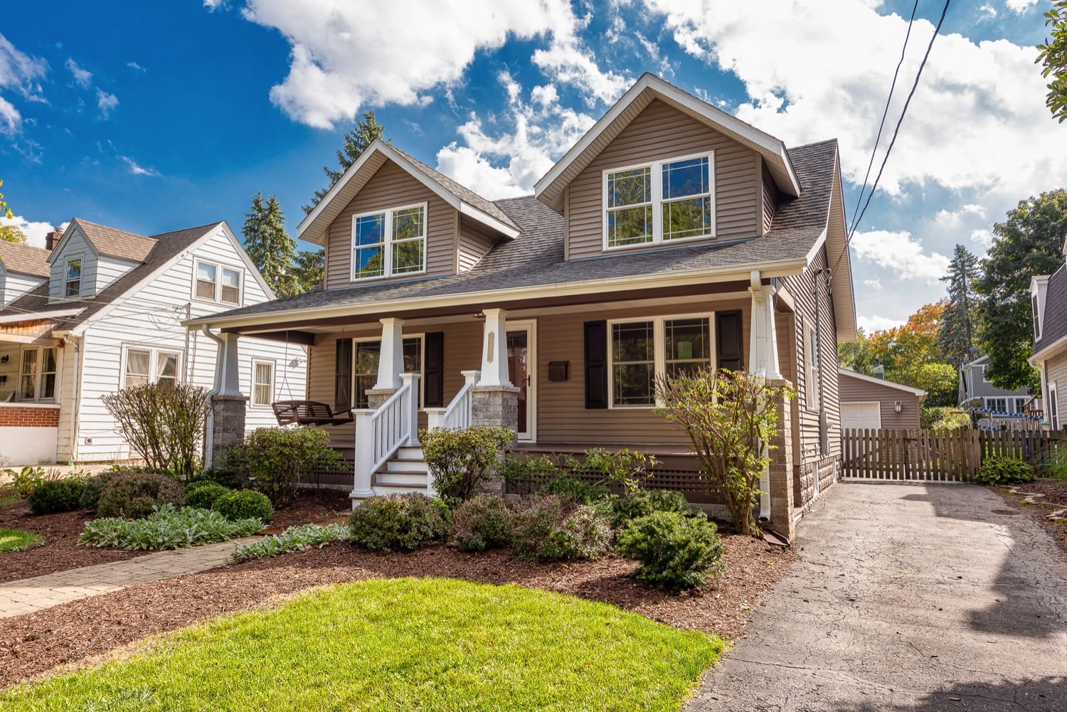 Wheaton Renovation - street view of house and landscaping.