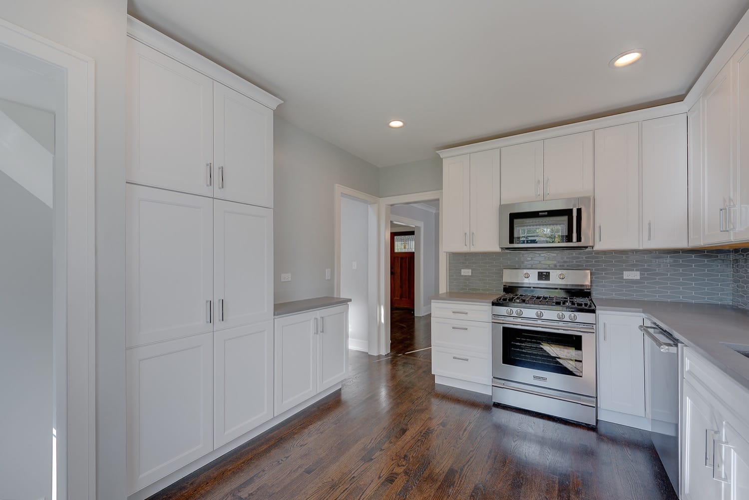 Wheaton Renovation - view of additional wall of cabinets in kitchen.