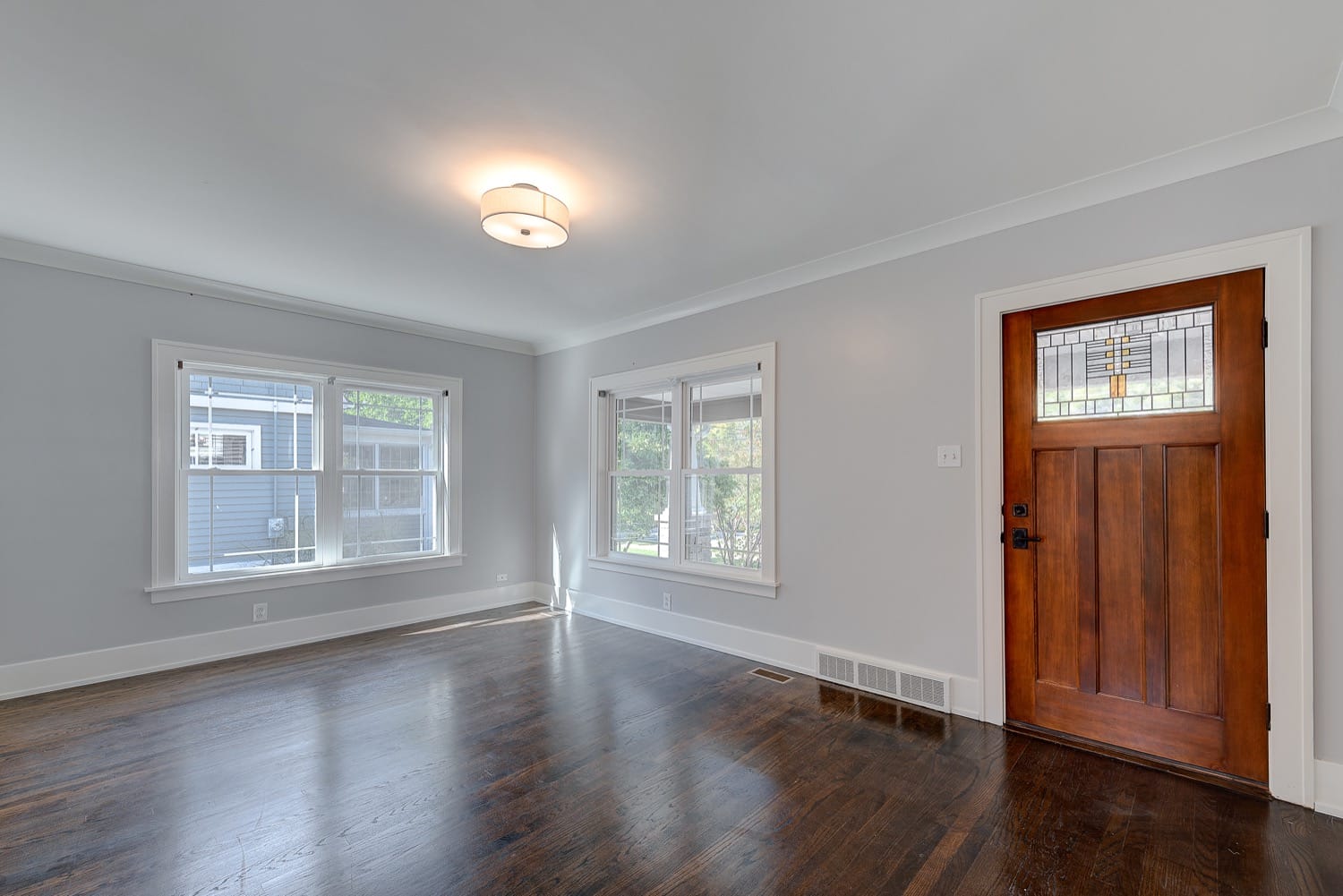 Wheaton Renovation - view of front entry and front room.